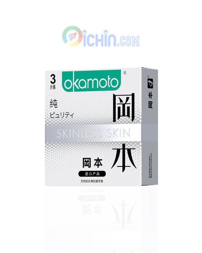 Okamoto Skinless Skin Purity Hộp 3 cái siêu mỏng Nhật Bản