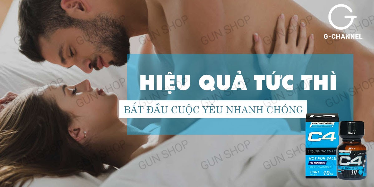 Tinh dầu kích thích C4 Blue 10ml Mỹ chính hãng popper tăng khoái cảm hiệu quả