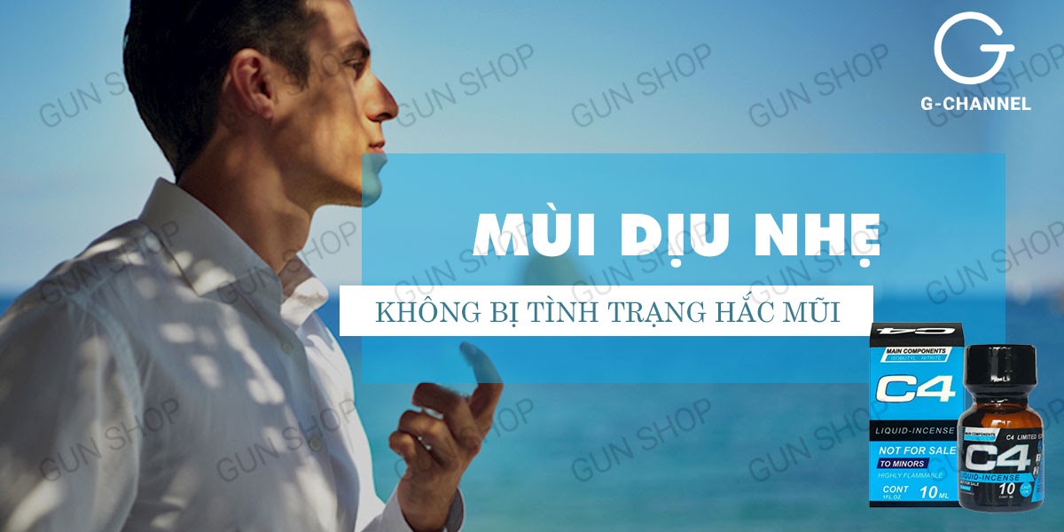 Tinh dầu kích thích C4 Blue 10ml Mỹ chính hãng popper tăng khoái cảm hiệu quả