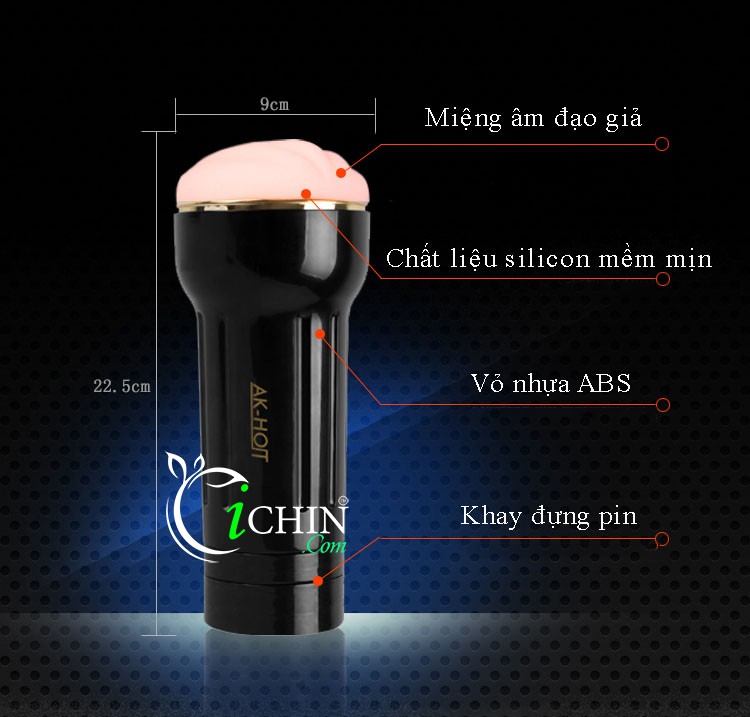 AK HOT Âm đạo giả mềm mịn rung siêu sướng ABS Silicone