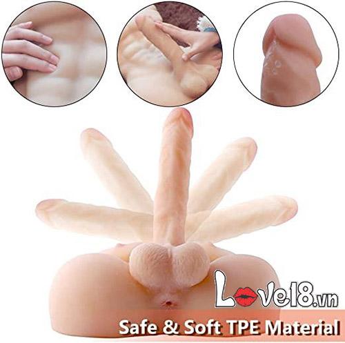 Búp bê silicon bán thân nam cơ bắp 6 múi dương vật to chuẩn