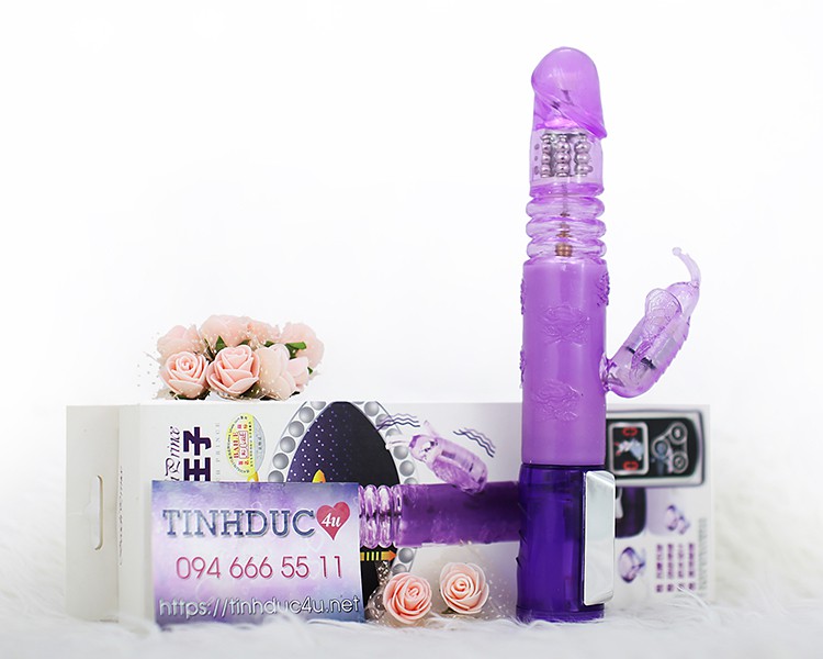 Butterfly LCD dương vật giả rung xoay cao cấp silicone mềm