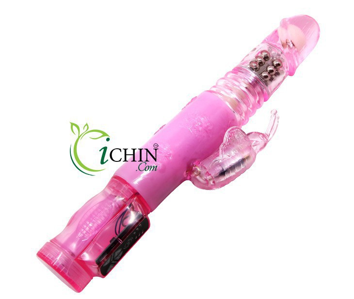 Butterfly Crazy Rabbit dương vật giả rung xoay thụt silicone mềm