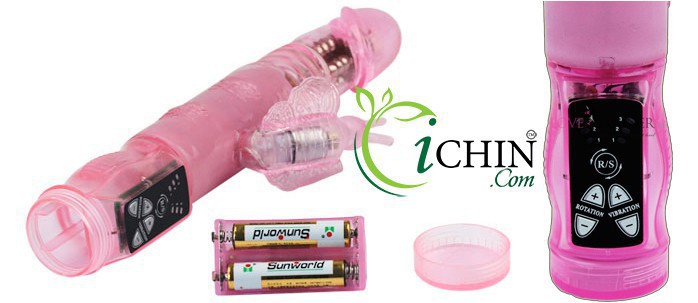 Butterfly Crazy Rabbit dương vật giả rung xoay thụt silicone mềm