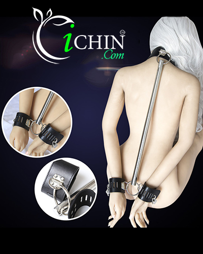 Đồ chơi bạo dâm BDSM còng tay xích cổ da mềm inox bền