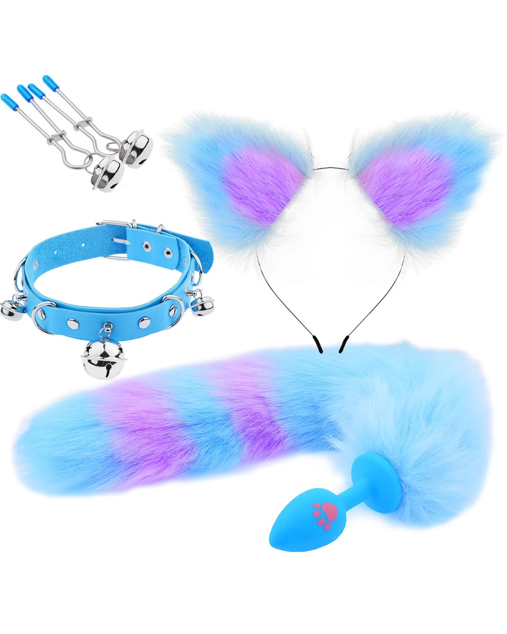 Cosplay phụ kiện sexy inox lông da nhiều màu kích thích hưng phấn