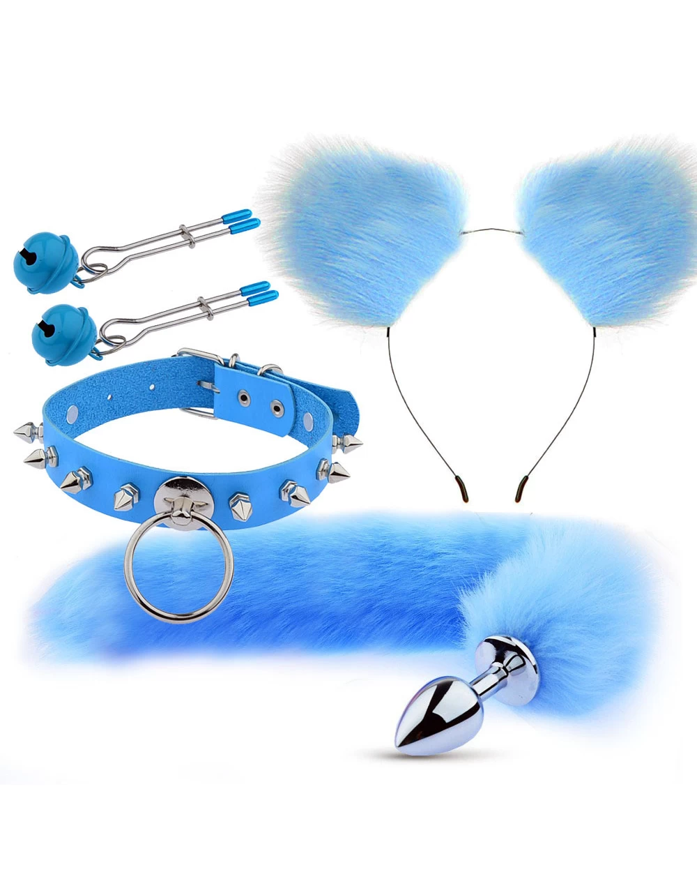 Cosplay phụ kiện sexy inox lông da nhiều màu kích thích hưng phấn