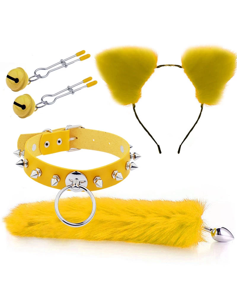 Cosplay phụ kiện sexy inox lông da nhiều màu kích thích hưng phấn