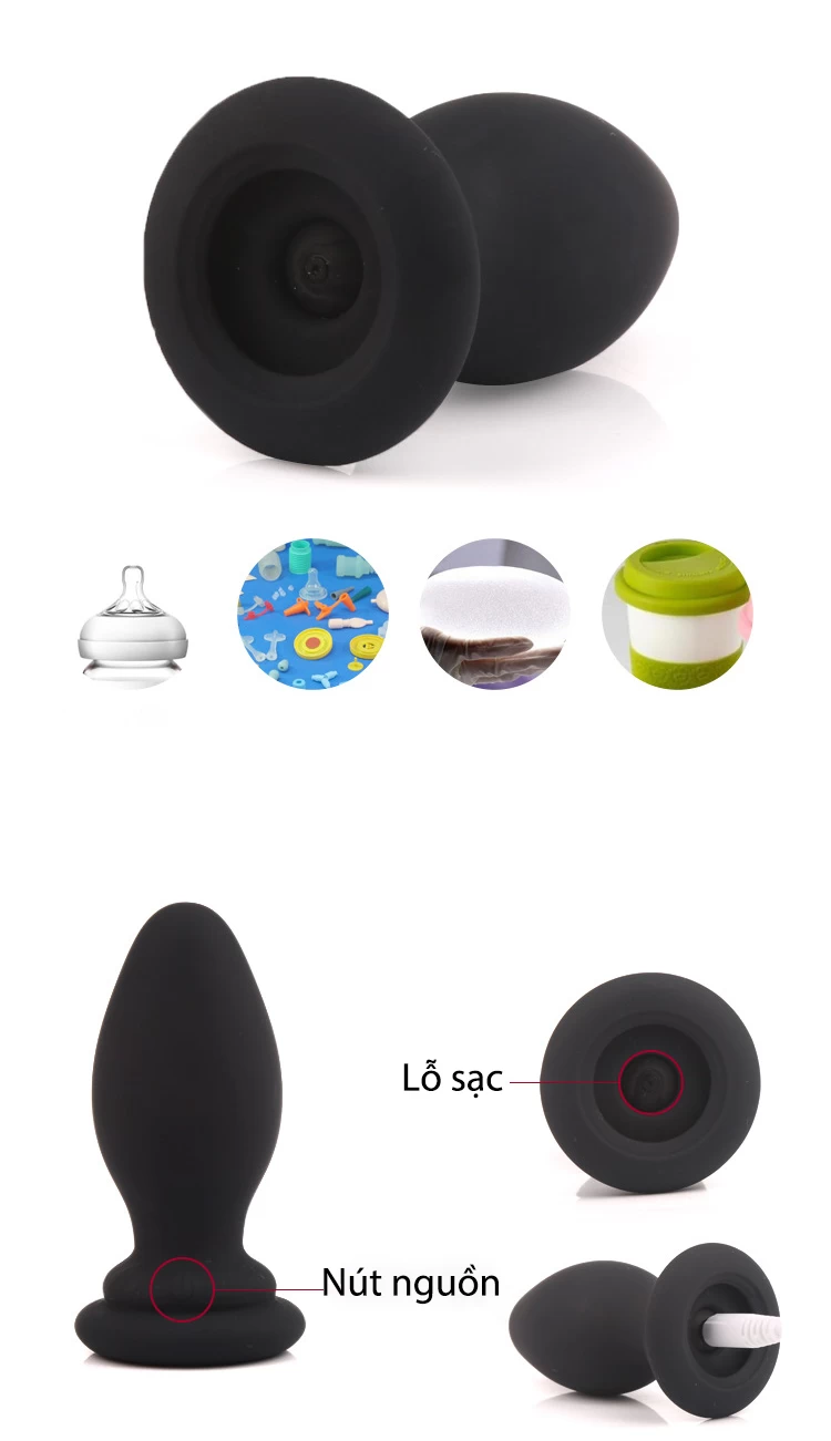 Đuôi cáo cosplay rung silicon lông mềm kích thích hậu môn hấp dẫn