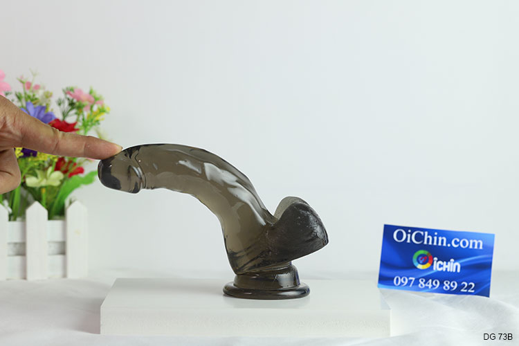 Dương vật giả silicone đen mềm mịn gắn tường size nhỏ