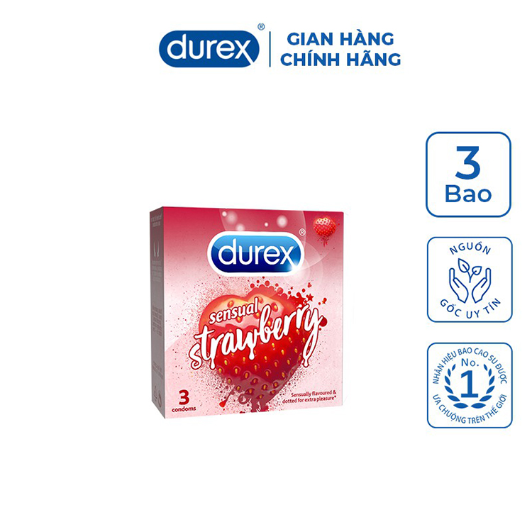 Bao cao su Durex Chocolate Strawberry mùi thơm ngọt ngào mềm mượt