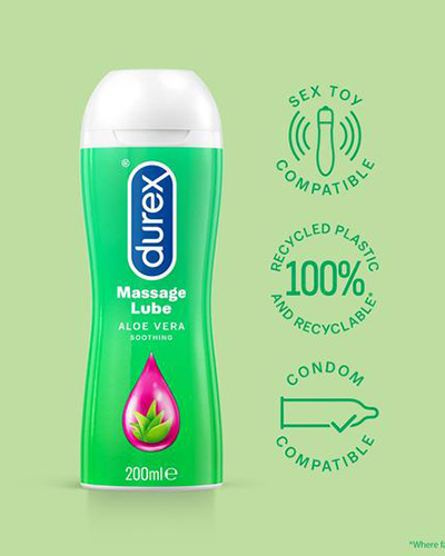 Gel bôi trơn Durex Play Massage 2 in 1 an toàn chiết xuất lô hội