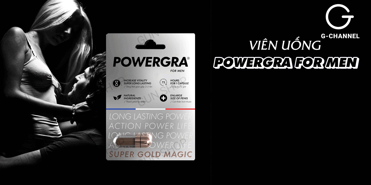 Viên uống tăng kích thước kéo dài Powergra for Men vỉ 1 viên hiệu quả