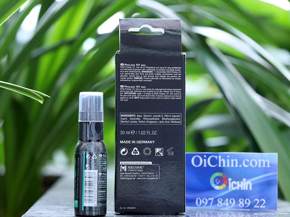 Eros Prolong 101 Spray 30ml chai xịt kéo dài thời gian yêu nam