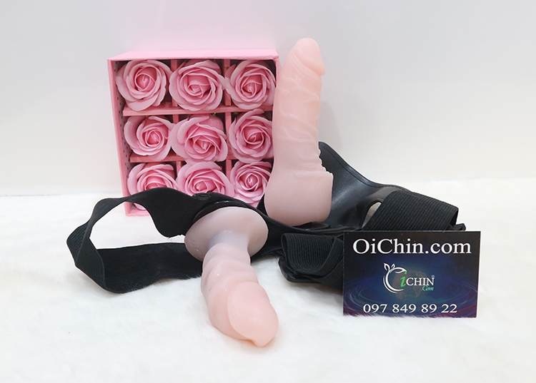 FEMALE HARNESS dương vật giả đôi đầu cho Les massage cực sướng