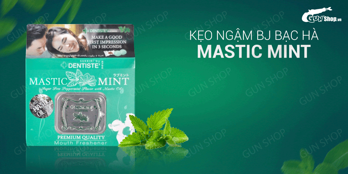 Kẹo ngậm BJ Mastic Mint hương bạc hà kích thích tăng hưng phấn đổi gió Kẹo ngậm BJ Mastic Mint hương bạc hà kích thích tăng hưng phấn đổi gió