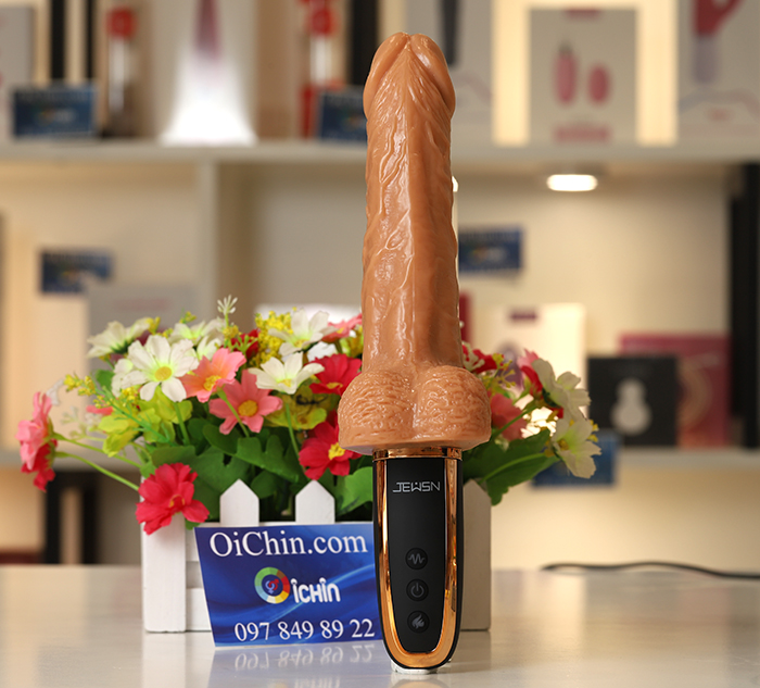 JEUSN dương vật giả cầm tay rung thụt tỏa nhiệt mềm mại cao cấp silicone