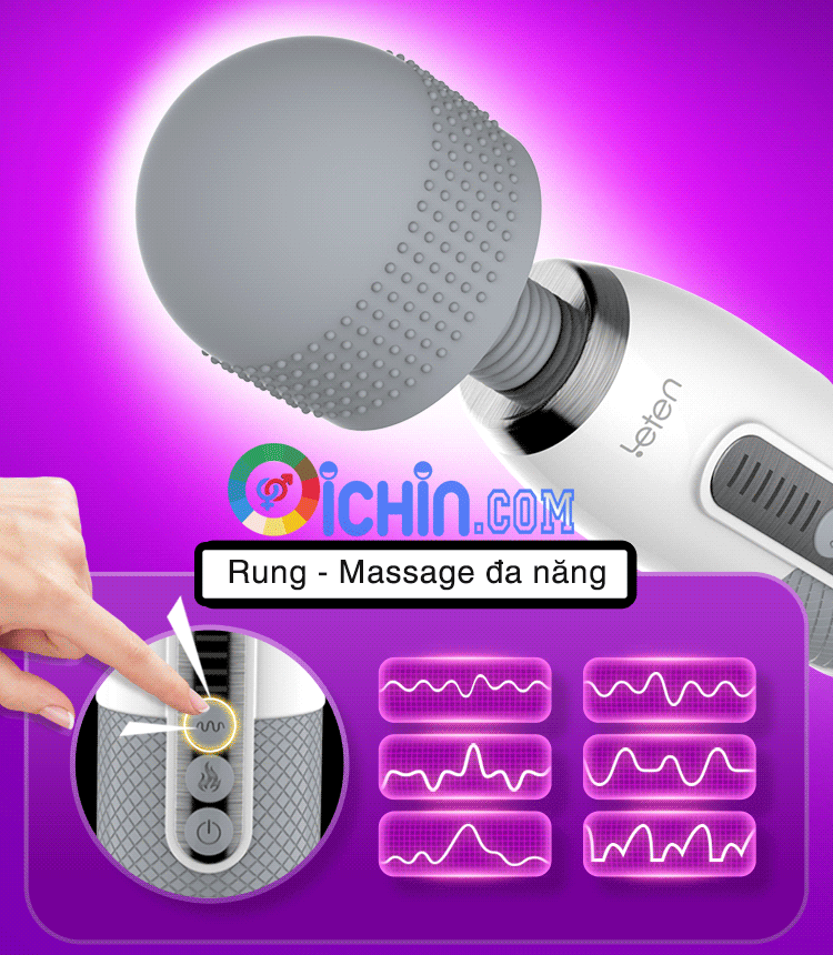 Leten Lighting AV Stick 10 chế độ rung tỏa nhiệt pin sạc cao cấp