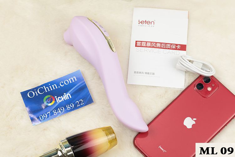 Leten Sucking Vibrator rung lắc 2 đầu tỏa nhiệt chống nước pin sạc