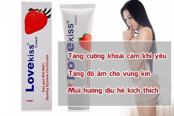 Gel bôi trơn Love Kiss 100ml hương dâu tự nhiên tăng trơn mượt