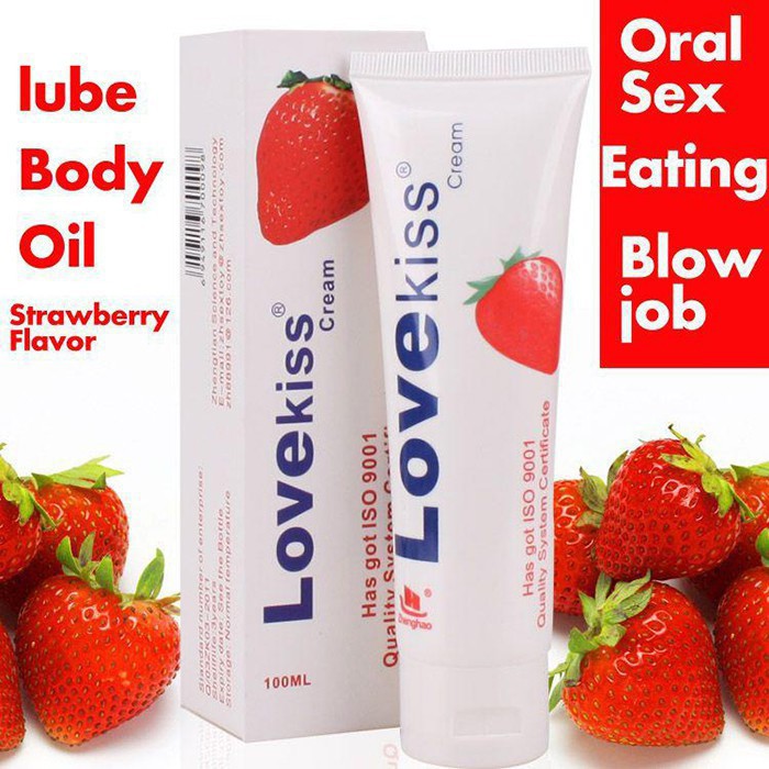 Gel bôi trơn Love Kiss 100ml hương dâu tự nhiên tăng trơn mượt