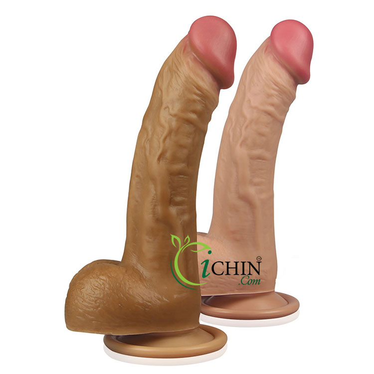 Lovetoy 8 inch siêu mềm gắn tường hai lớp âm đạo giả chuẩn y tế