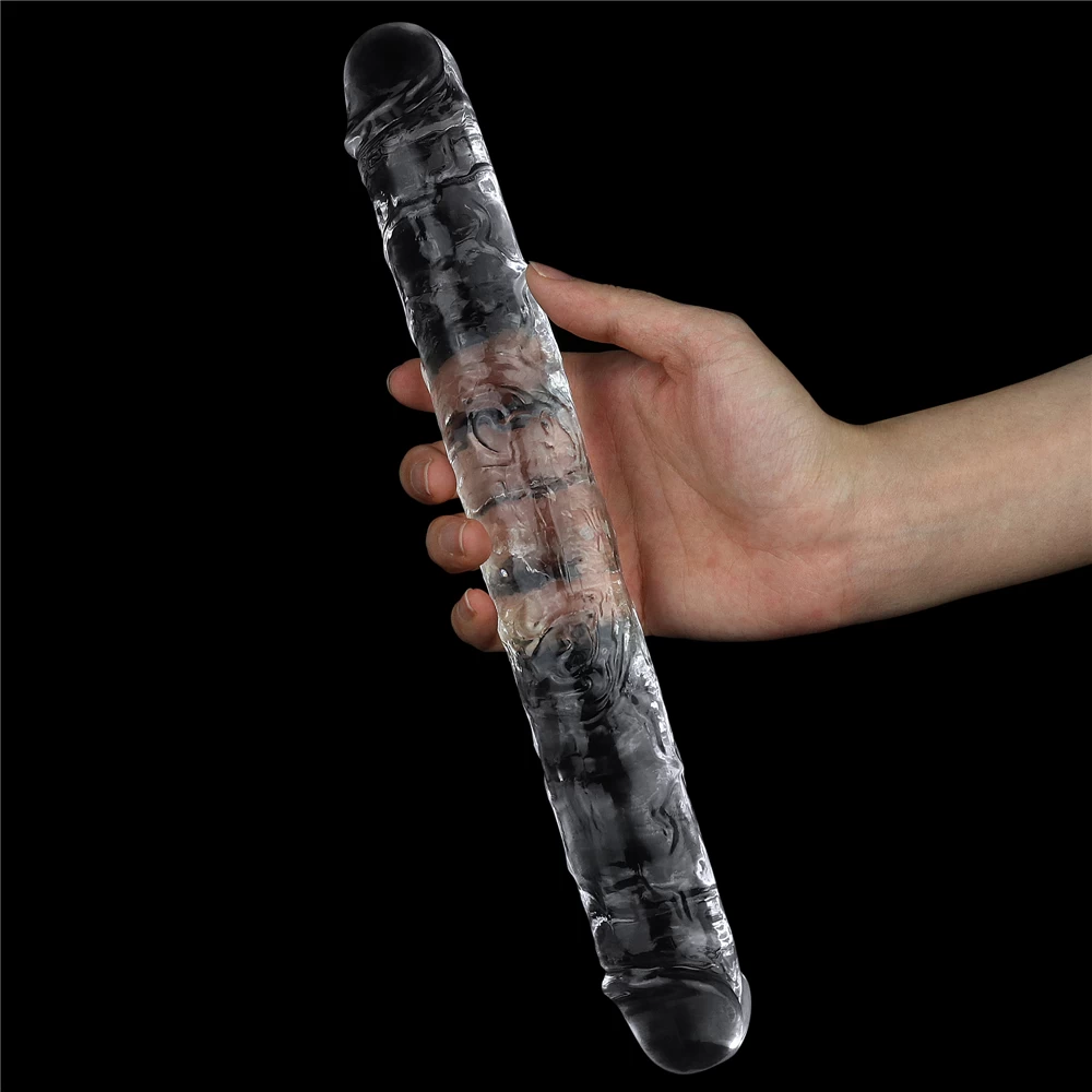 Lovetoy Flawless Clear Double dương vật hai đầu trong suốt mềm mại nhẹ nhàng