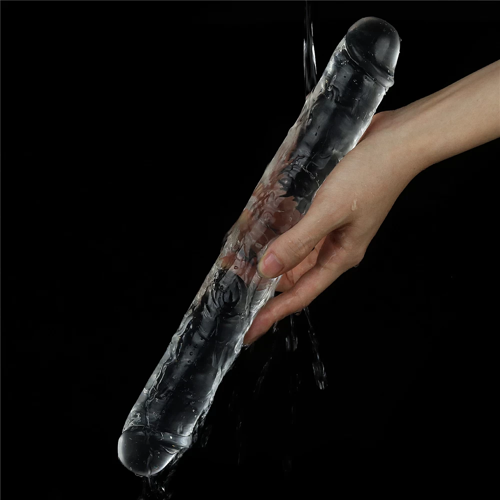 Lovetoy Flawless Clear Double dương vật hai đầu trong suốt mềm mại nhẹ nhàng