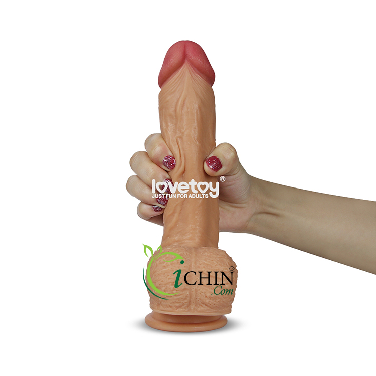 Dương vật giả Lovetoy Liam silicone rung xoay tỏa nhiệt gắn tường