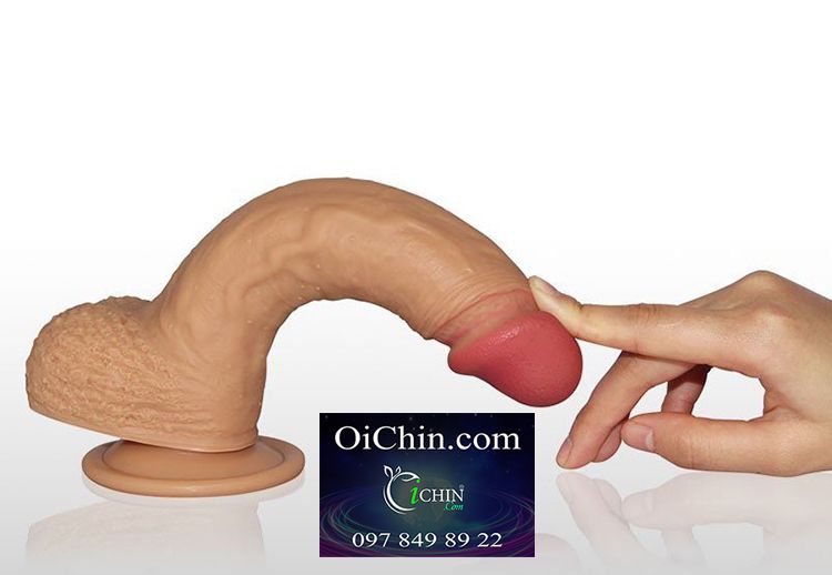 Lovetoy Natural 8.5 inch dương vật giả silicone hít tường mềm mịn chuẩn y tế