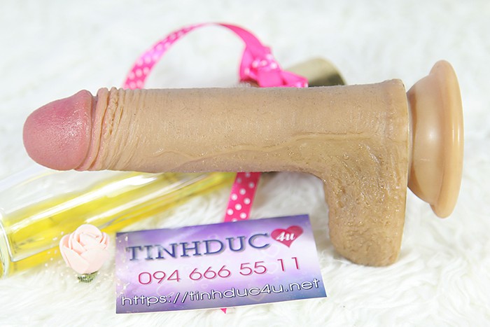 Lovetoy Natural Cock silicon mềm mịn hít tường 7 inch chân thật