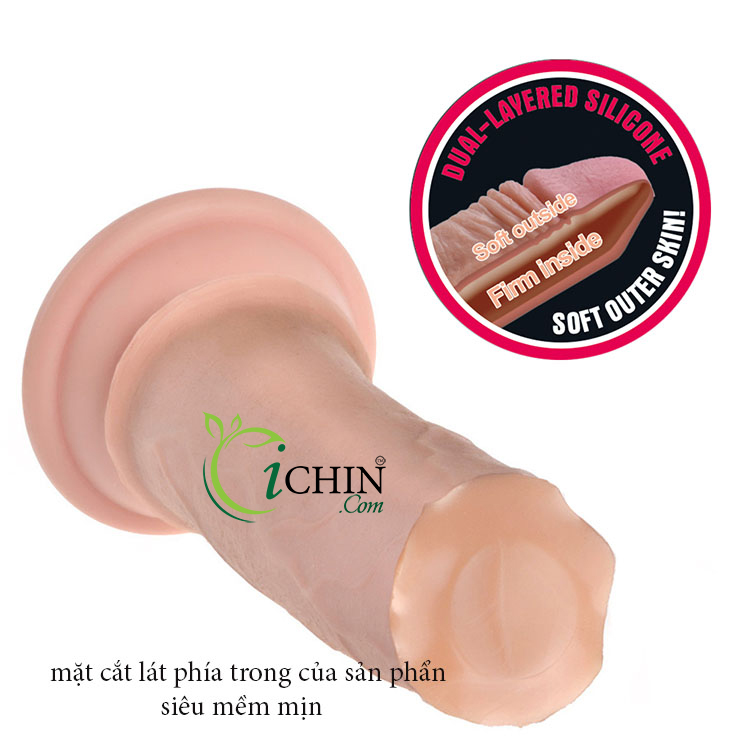 Lovetoy Dual Layered dương vật giả 2 lớp da thật hít tường