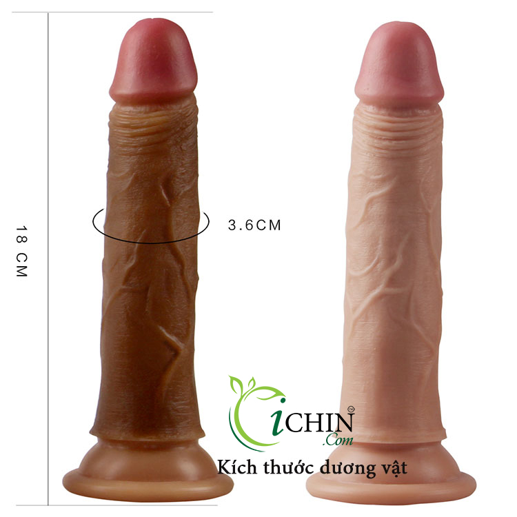 Lovetoy Dual Layered dương vật giả 2 lớp da thật hít tường