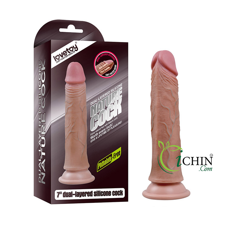 Lovetoy Dual Layered dương vật giả 2 lớp da thật hít tường
