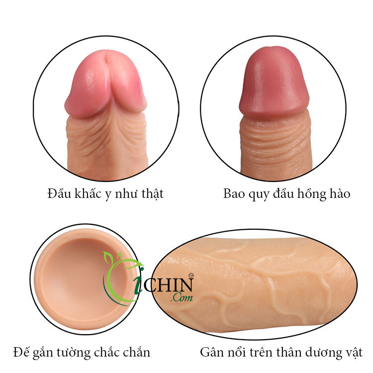 Lovetoy Dual Layered dương vật giả 2 lớp da thật hít tường