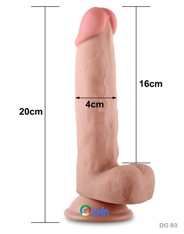 Lovetoy Sliding-Skin 8 inch dương vật giả gắn tường silicon mịn cao cấp