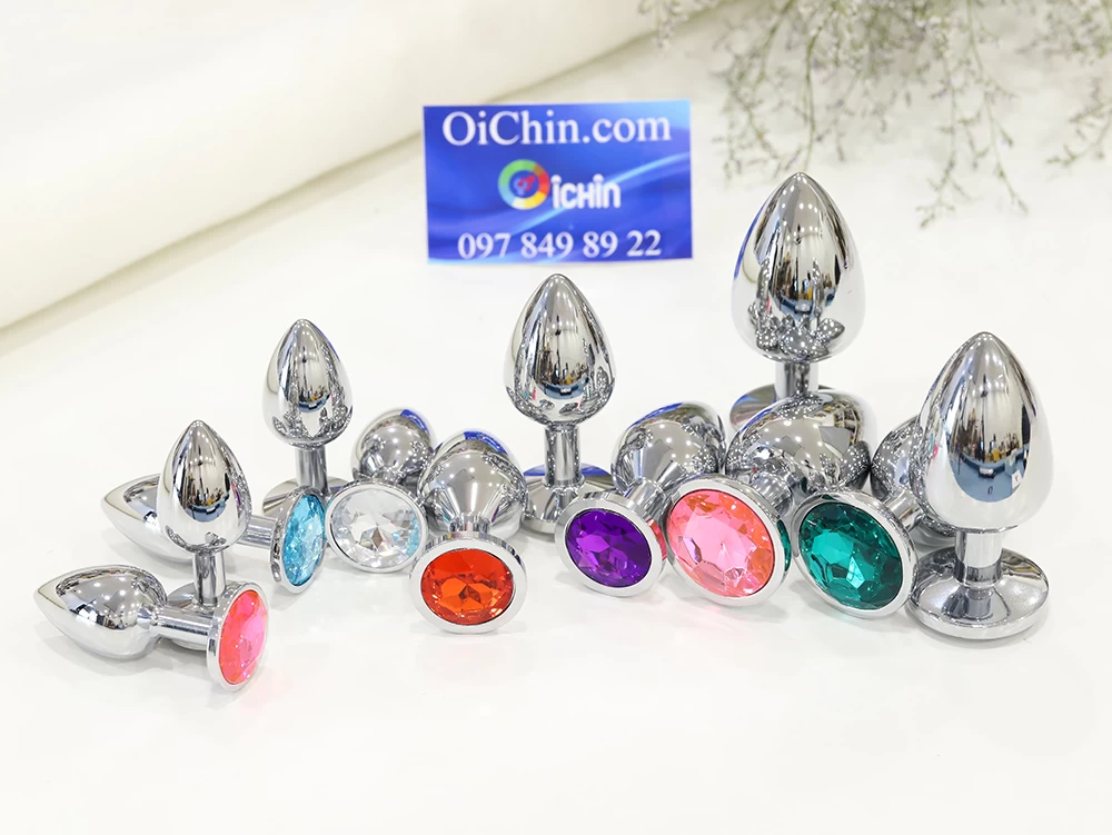 Phích cắm hậu môn INOX an toàn nhiều màu sắc 3 kích thước chọn