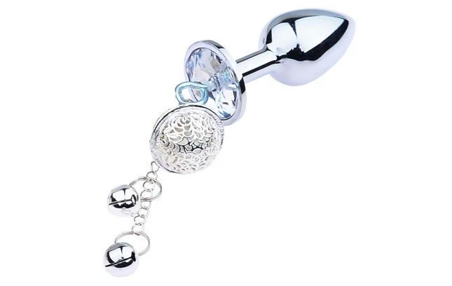 Phích cắm hậu môn inox gắn đá có chuông nhiều kích thước đa dạng