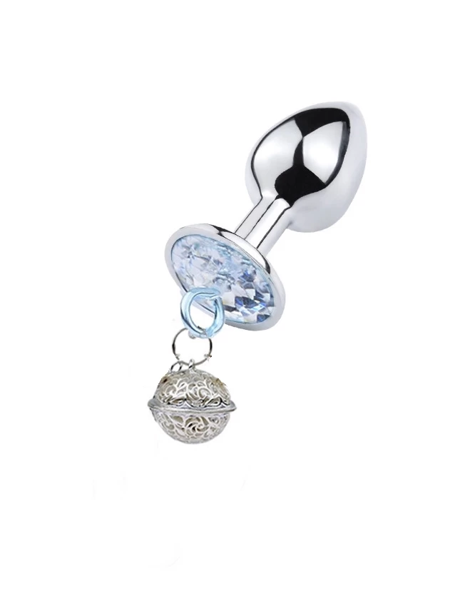 Phích cắm hậu môn inox gắn đá có chuông nhiều kích thước đa dạng