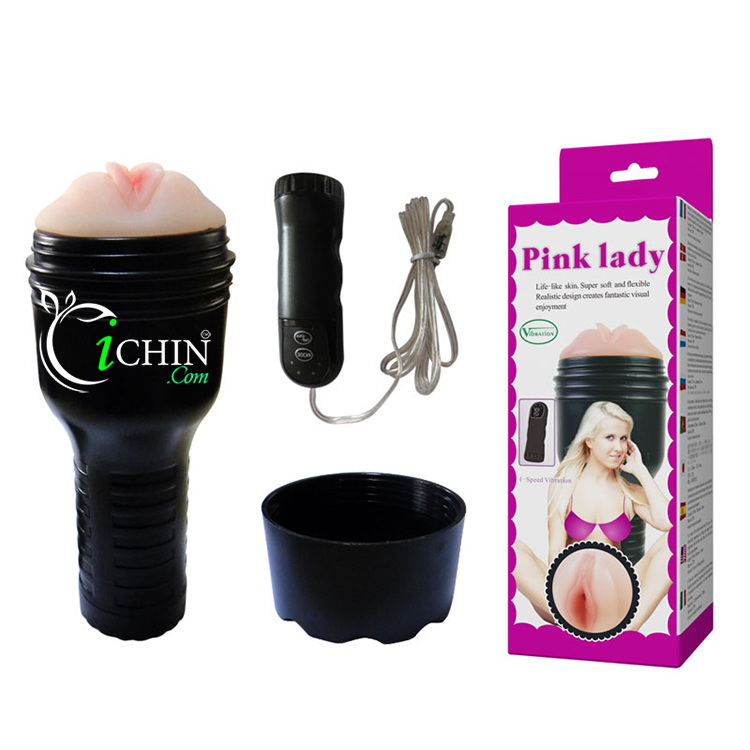 Âm đạo giả Pink Lady đèn pin rung 4 chế độ êm ái dễ dùng