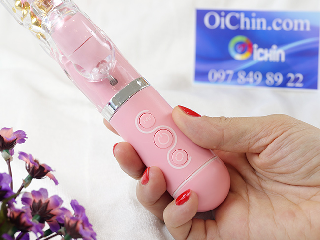 Pink Rabbit Penis rung xoay đa chế độ pin sạc silicon y tế