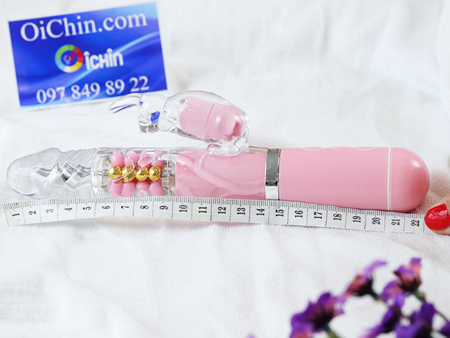 Pink Rabbit Penis rung xoay đa chế độ pin sạc silicon y tế