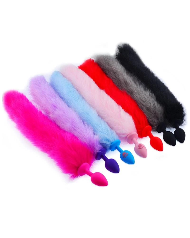 Sextoy đuôi cáo silicone nhiều màu sắc phụ kiện kích thích độc đáo
