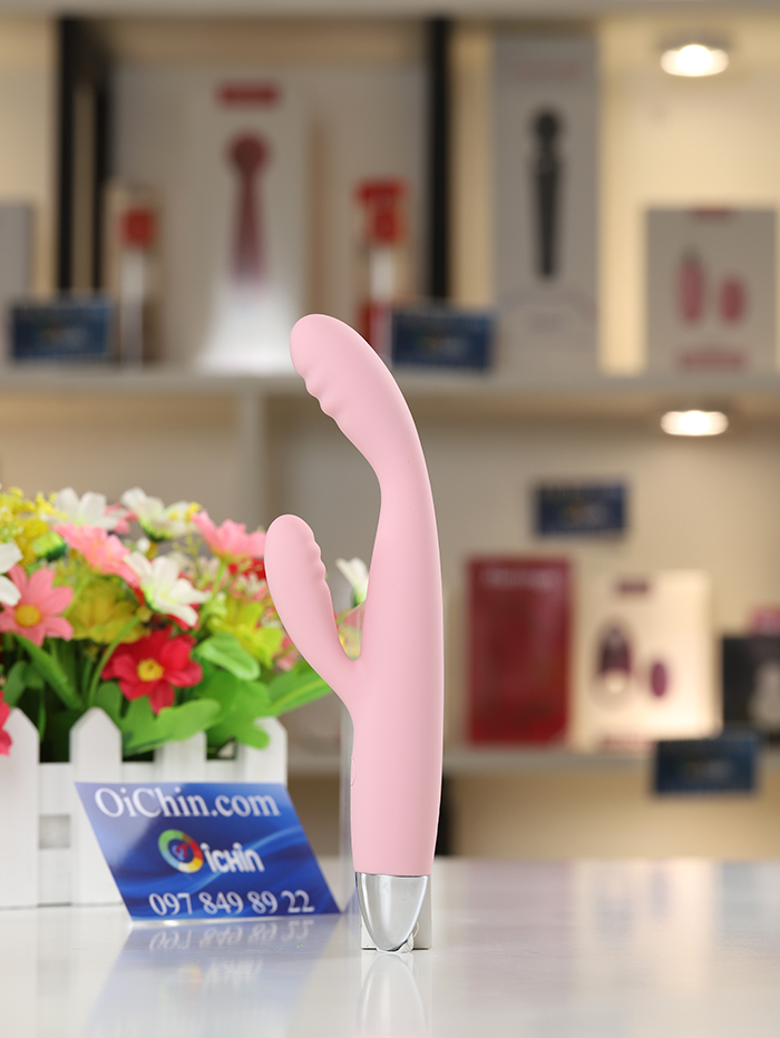 Svakom Coral rung hai đầu mini pin sạc silicon mềm mịn cao cấp