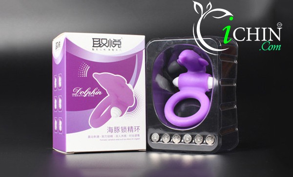 Vòng rung Dolphin đeo gốc dương vật massage âm đạo phụ nữ mềm mại