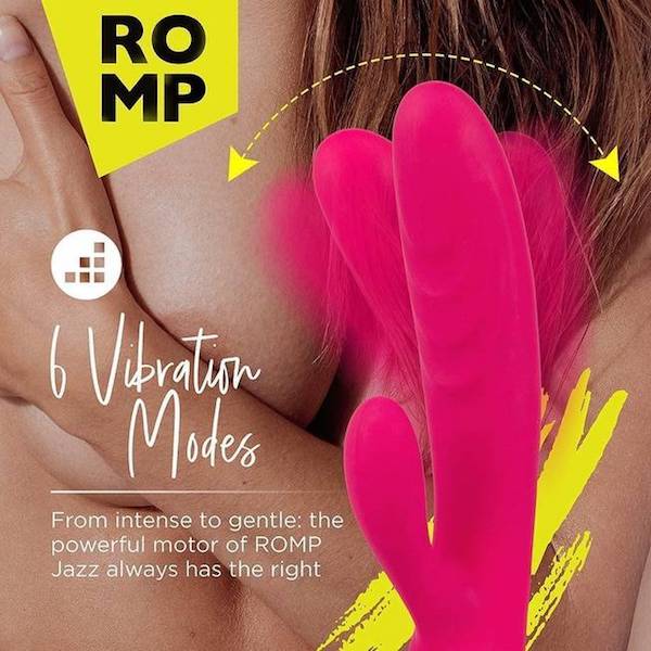 Vibrator Rabbit Romp Jazz Hồng Dương Vật Giả Silicone Rung Hai Động Cơ Siêu Kích Thích