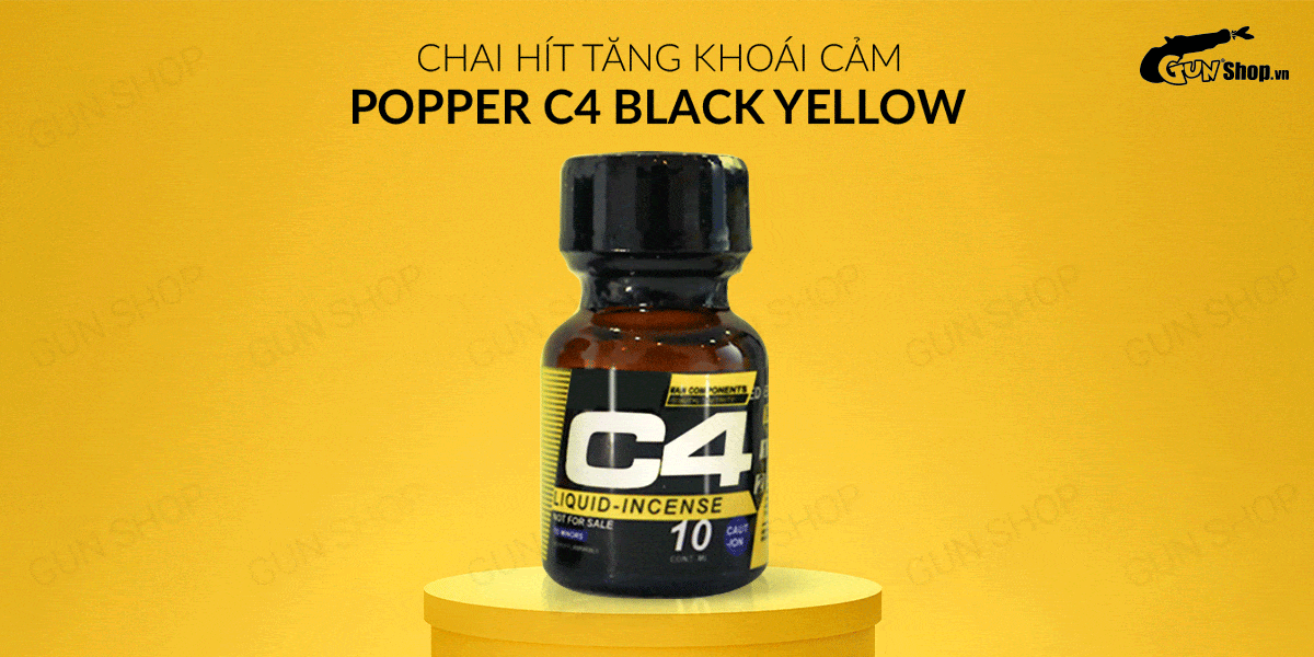  Kho sỉ Chai hít tăng khoái cảm Popper C4 Black Yellow - Chai 10ml cao cấp