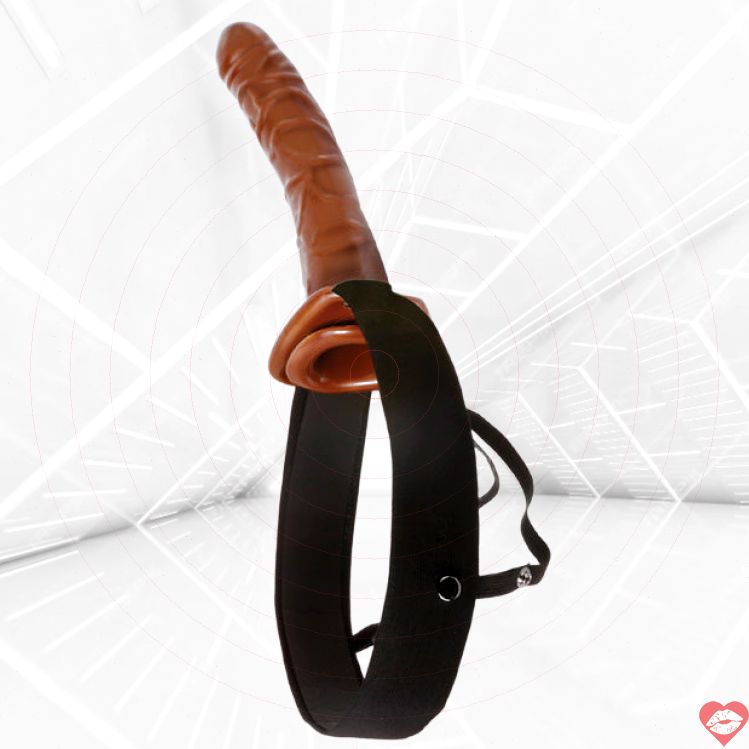 Strap On Chocolate Hollow 10 Inch Nâu Rung Đậm Đam Mê 