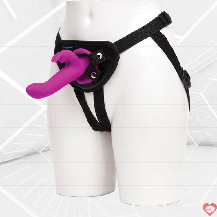 Bộ Strap On Happy Rabbit Harness Cặp Đôi Rung Mạnh Thỏa Mãn 