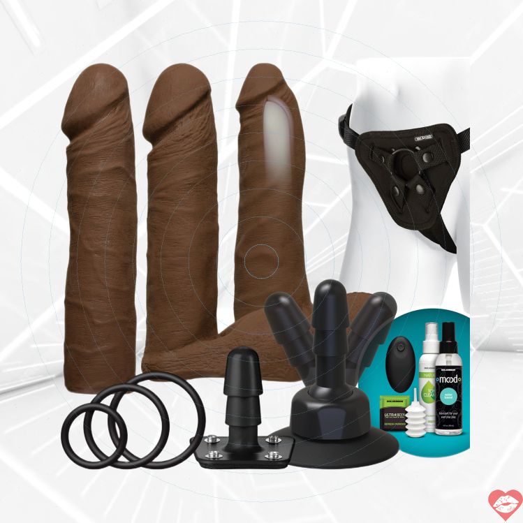 Vac-U-Lock Bộ Dildo Rung Kép UltraSkyn Đa Năng Đỉnh Cao 